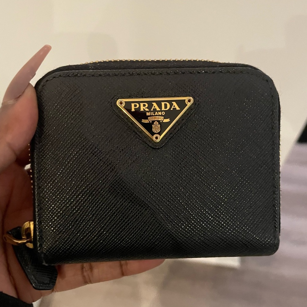 Authentic Prada black zippy wallet